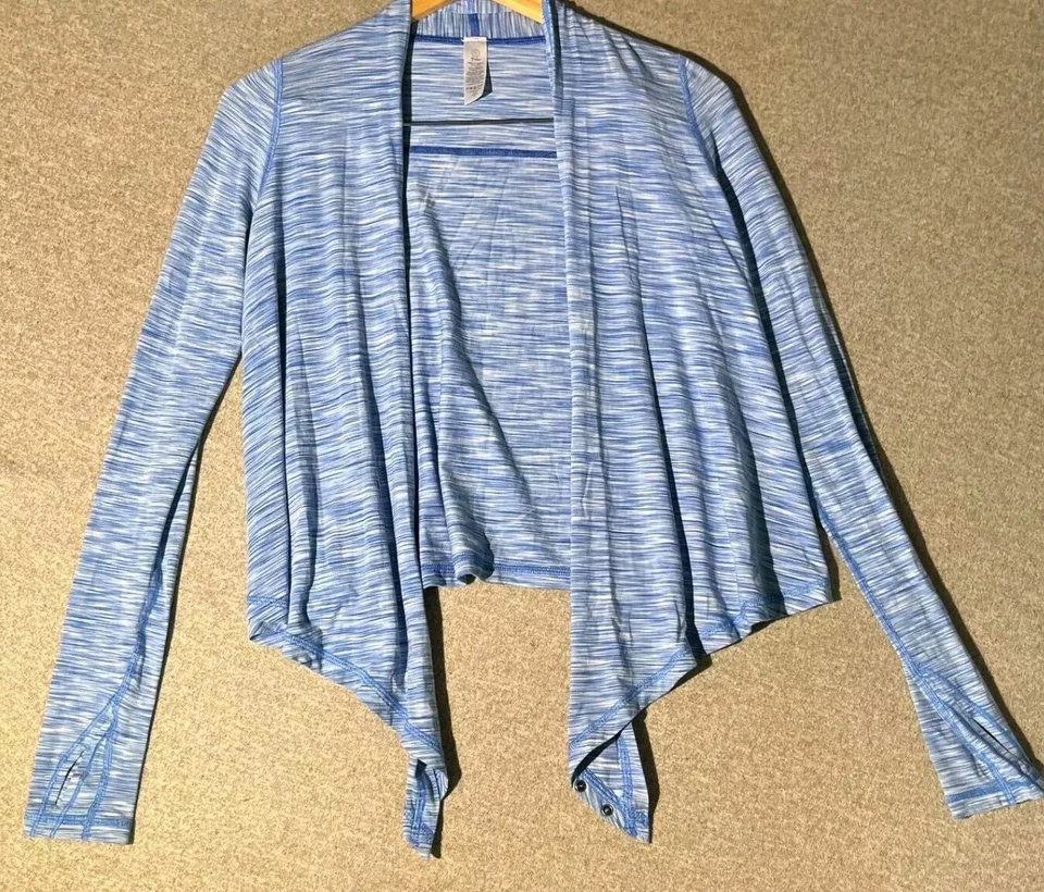 Ivivva by Lululemon Cardigan Girl’s Size 12 Blue Open Drape Stretch  - Image 1 of 4