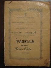 PAGELLA SCUOLA ELEMENTARE ANNI 20