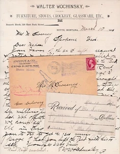 POINTING FINGER - 1901, WALTER WOCHINSKY, BUTTE, MONTANA W/CONTENTS - Picture 1 of 3