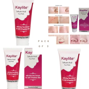 Kaylite Face Wash Salicylic Acid Aloe Vera Extract For Soft Flawless Skin Pack 3 - Picture 1 of 9