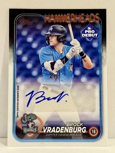 2024 Topps Pro Debutto BROCK VRADENBURG Auto #PD-103 Marlins Hammerheads - Foto 1 di 1