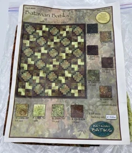 Batavian Batiks Quilt Kit Q1400 Green Brown Nature Colors 52 1/2 x 62 1/2” - Picture 1 of 4