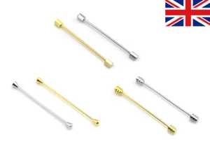 Mens Neck Tie Shirt Pin Tie 6.5 cm Bar Silver Gold Collar Clip Clasp Gift UK - Picture 1 of 4
