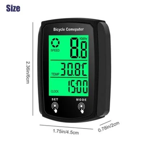 Waterproof Wired LCD Digital Cycle Bike Computer Bicycle Odomet T2H9 N8V5 P0X3 - Picture 1 of 19