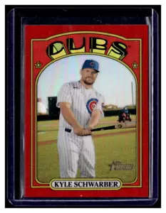 2021 Topps Heritage Chrome Red Refractors #139 Kyle Schwarber CUBS /372 - Picture 1 of 1