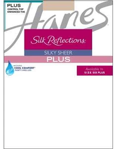 Hanes Plus Silk Reflections Silky Sheer Control Top Pantyhose -choose color size - Picture 1 of 4