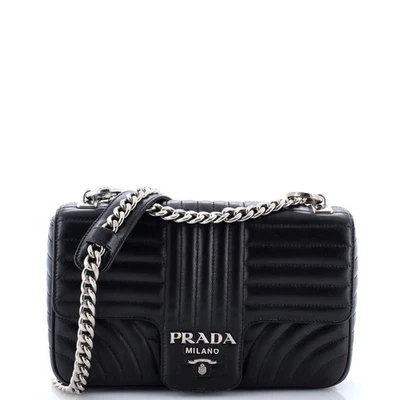 Prada Chain Flap Shoulder Bag Diagramme Quilted Leather Medium - Image 1 of 4
