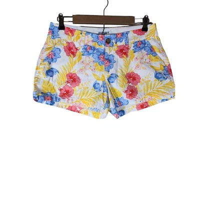 Pantalones Cortos OLD NAVY Rojo Amarillo Azul Floral Tropical Fresco 100% Algodón Talla 6 Foto 1 de 4