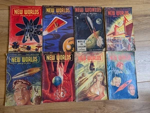 8 Vintage 1950s New Worlds vintage Nova Publications Science Fiction Books - Picture 1 of 3
