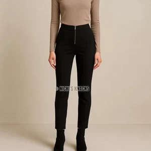 Rag & Bone Rodrigo Skinny Hose schwarz Ponte Reißverschluss vorne Stretch Anzughose Größe 0 - Bild 1 von 9