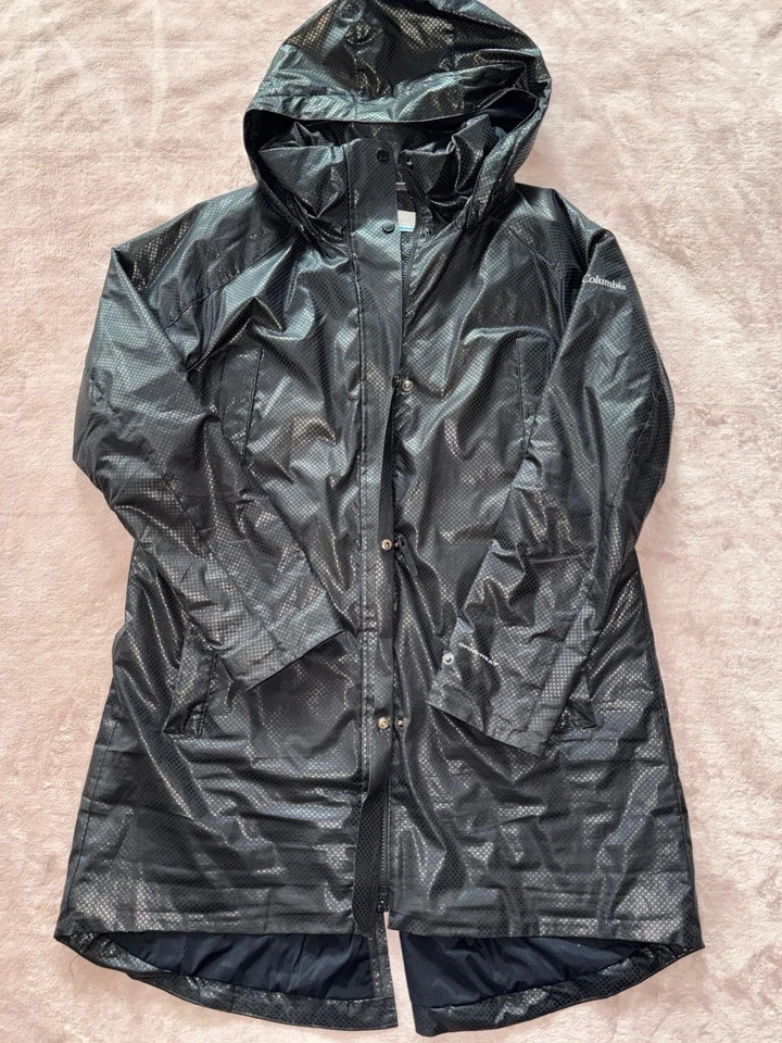 Columbia Mujer’s Omni Heat Dawn Reloj Negro Punto Chaqueta Talla Grande Foto 1 de 4