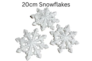 20cm 3D Polystyrene Styrofoam Snowflake Festive Christmas Crafts Kids Decoration - Picture 1 of 1