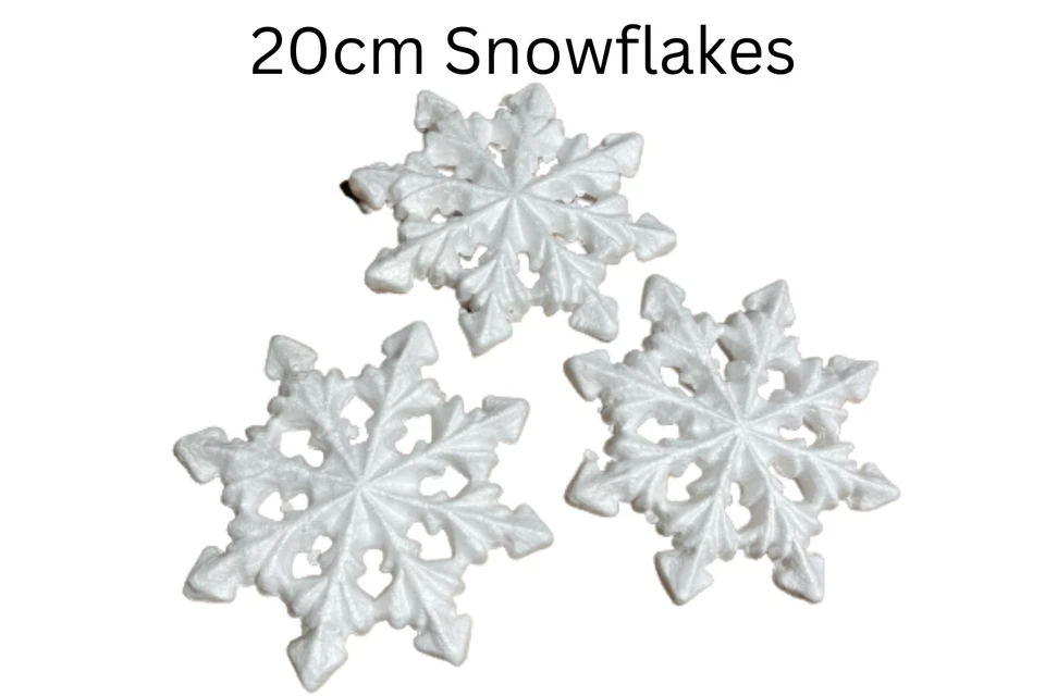 20cm 3D Polystyrene Styrofoam Snowflake Festive Christmas Crafts Kids Decoration - Image 1 of 1