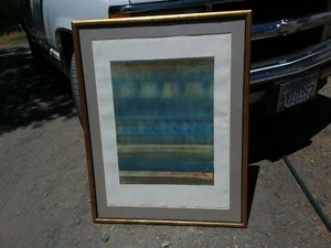 VNTG Monotype Framed Print Betty Guy SIGNED Wall Art Mid-Century? San Fran Cali - Picture 1 of 8