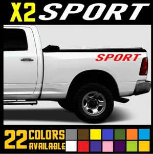 x2 SPORT BEDSIDE Vinyl Stickers Decal Graphics For RAM 1500, F-150, JEEP [S22] - Picture 1 of 6