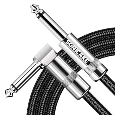SONICAKE Guitar Cable 10ft 3m Amp Cord for Electric Guitar Bass Instruments Blac - Image 1 of 4