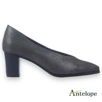 ANTELOPE 509 Metallic Pump in Gray Suede Leather Foto 1 de 4
