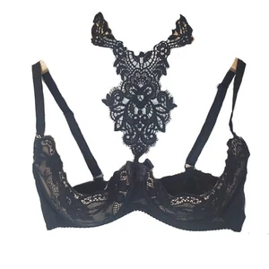 Asami Sexy Half Open Cups Bra Size 38 C Black Color . - Picture 1 of 10