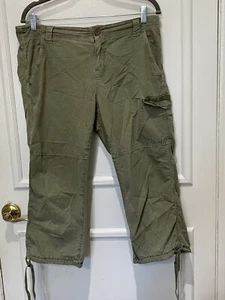 DKNY Jeans Damen Petites olivgrün Tie Bottom Cargohose Wandern Größe 10P - Bild 1 von 13