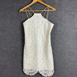 StyleStalker Dress Womens Small White Pencil Lace Evening Event Occasion Peasant - Picture 1 of 13