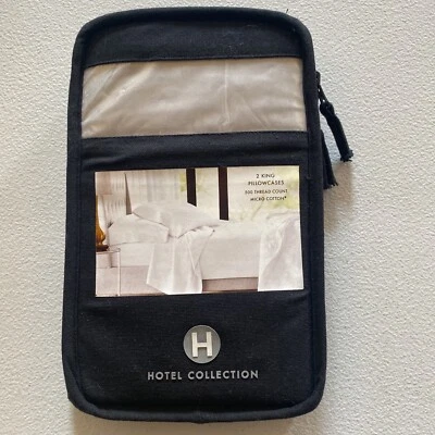 Hudson Park Collection (2) Fundas de Almohada King, 500 TC, 100% Algodón, Gris 👍 Foto 1 de 3