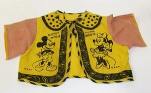 Vintage 1940s Walt Disney Mickey Minnie Mouse Child's Halloween Costume Shirt - Picture 1 of 5