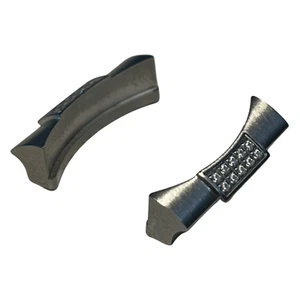 20mm Custom Strap End Links | Moissanite Center | Curved Solid Stainless Steel - Picture 1 of 3