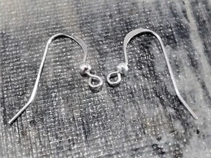 925 Sterling Silver Earring Hooks, 17x22x2.5mm, 0.6mm pin, 5 pair, Free Post - Picture 1 of 3