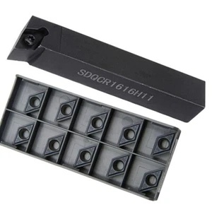 SDQCR1616H11 CNC External latheTurning Tool Holder + 10Pcs DCMT11T308-SM Inserts - Picture 1 of 9