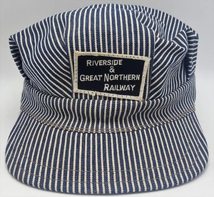 De colección Riverside & Great Northern Railway Parche Talla 7 Tren Ingeniero Sombrero Gorra - Imagen 1 de 6