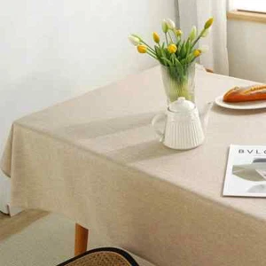 Solid Color Tablecloth Modern Dining Table Cloth Cotton Linen Tablecloth - Imagen 1 de 20