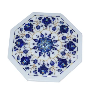 15" Marble Table Top Floral Inlay Pietra Dura Art For Home Decor And Garden - Picture 1 of 3