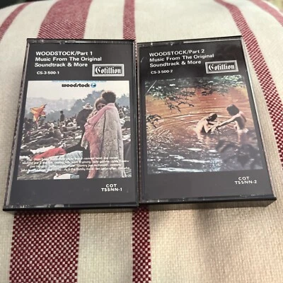 WOODSTOCK SOUNDTRACK TAPES - PARTS 1 & 2 -  part 2 cassette Hendrix Hippie - Image 1 of 3