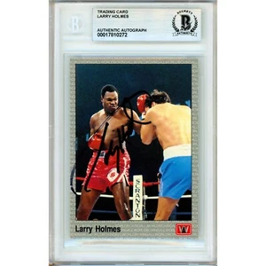 Larry Holmes Auto 1991 AW Sports Boxing Card #20 Signed Card Beckett BAS Slab - Picture 1 of 5