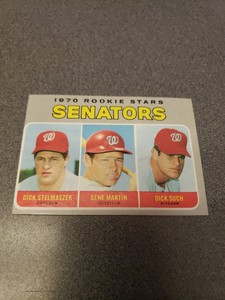 1970 TOPPS SENATORS 1970 ROOKIE STARS - GENE MARTIN/RICK STELMASZEK/DICK SUCH RC