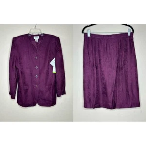 Worthington Neu mit Etikett weinrot Viskose 2-teilig Rock Anzug Business Profi Blazer 16P - Bild 1 von 9