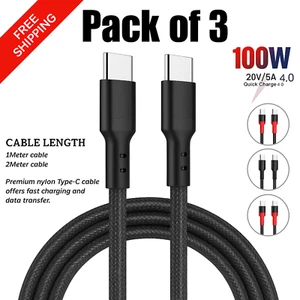 Type C to Type C Cable USB C Fast Charger Samsung Lead For iPhone 15 16 Pro Max - Picture 1 of 18