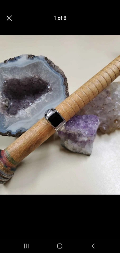 Anillo de acero inoxidable para hombre de ónix negro y circonita cúbica talla 10 Foto 1 de 4