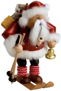 NEW IN BOX - KWO Skiing Santa - German Christmas Smoker / Incense Burner - Picture 1 of 3