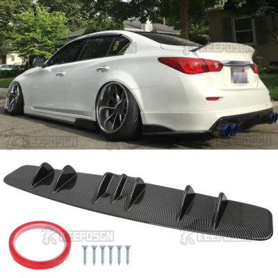 Difusor traseiro divisor de para-choque 7 aletas spoiler para Infiniti M35 M35h M37 M45 M56 - Imagem 1 de 4
