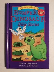 Bumper The Dinosaur Book - Bible Stories Adam & Noah 1996 HC Mary Hollingsworth - Foto 1 di 8