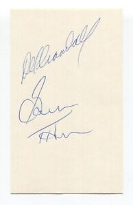 Del Crandall & Gorman Thomas Signed 3x5 Index Card Autographed Baseball Indians