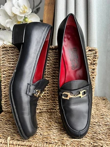 Zapatos SALVATORE FERRAGAMO Talla US 9 UK 6.5 Azul Marino Cuero Mocasín - Imagen 1 de 12