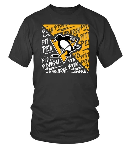PITTSBURGH PENGUINS BLACK DIVIDE T SHIRT GIFT FOR MEN WOMEN ALL SIZES Cover