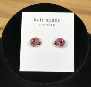 Kate Spade Earrings Tropical Paradise Parrot Design Vibrant Pink Toned Stud Back - Picture 1 of 5