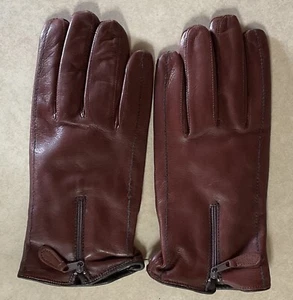 Luciano Firenze braune Leder Kaschmir gefütterte Handschuhe Made in Italy Größe 8 1/2 - Bild 1 von 11