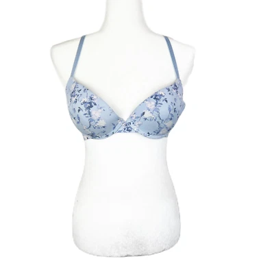 Sujetador Jessica Simpson Mujer 36C Azul Floral Push Up Con Cable Acolchado Camiseta Sujetador Foto 1 de 4