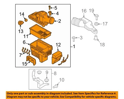 Carcasa de filtro de admisión de filtro de aire Super Duty FORD OEM 14-16 F-450 BC3Z9600A Foto 1 de 2