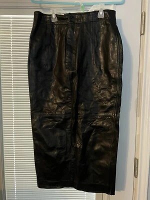 Falda De Colección MAXIMA para Neiman Marcus Cuero Negra Talla 12 33 1/2 Largo Foto 1 de 4