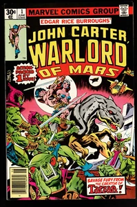 John Carter Warlord Of Mars 1 9.4/9.6 NM Origin Edgar Rice Burroughs 1977 Marvel - Picture 1 of 4